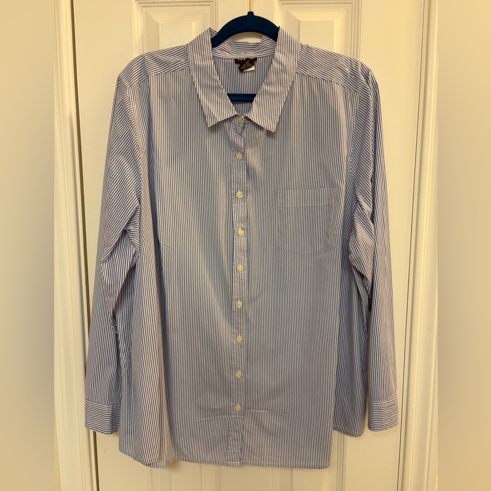 Torrid Women’s Blue Striped Shirt Size 3